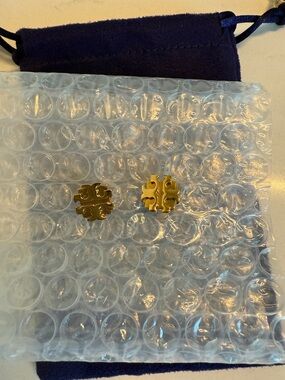 Tory Burch Gold Logo Stud Earrings